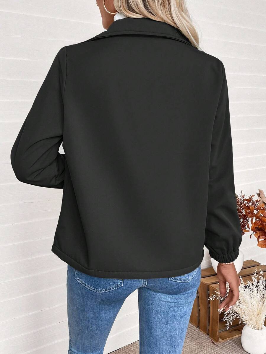 Erin | Fleece Lined Zip-Up Jacket with Elasticated Cuffs and Front Pockets
