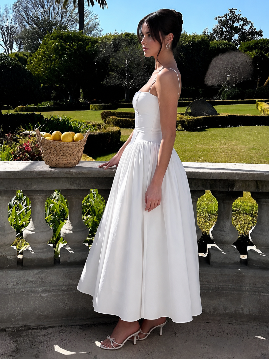 Eloise | Women's Elegant Corset Midi Wedding Guest Dress