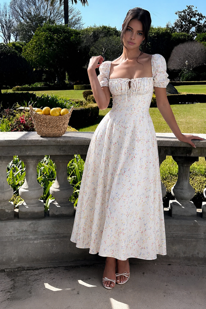 Eloise | Women's Elegant Corset Midi Wedding Guest Dress