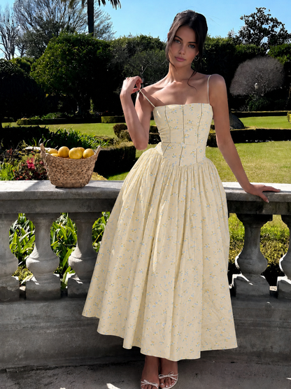 Eloise | Women's Elegant Corset Midi Wedding Guest Dress