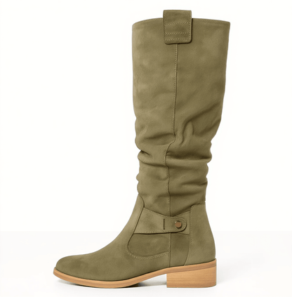 Aldridge | Suede Buckle Knee-High Riding Boots
