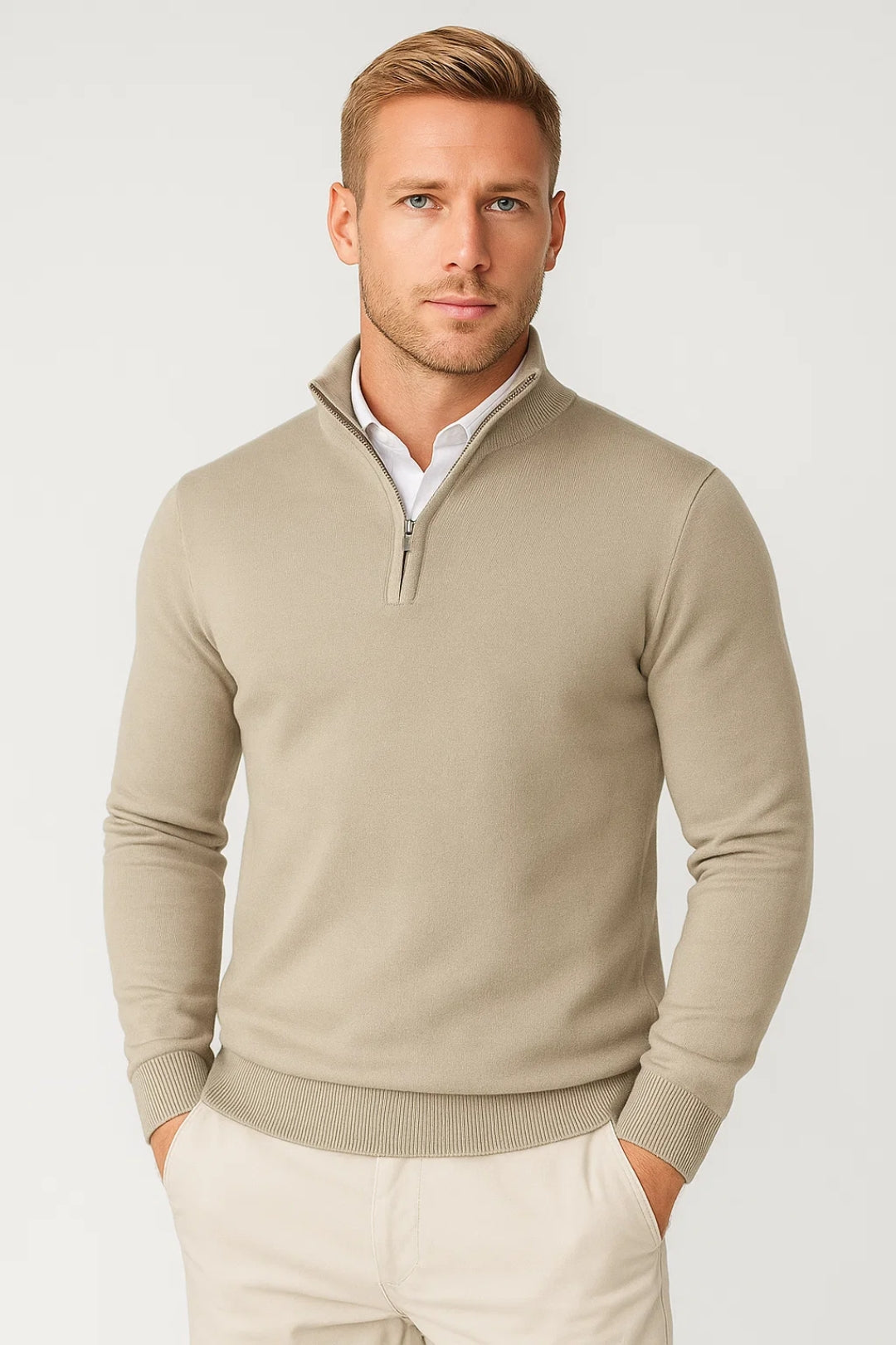 Giles | Half Zip Knit Jumper