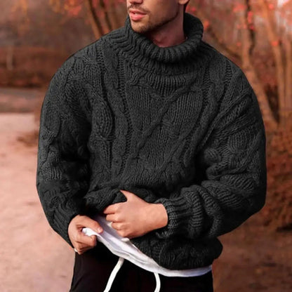 Cedric | Chunky Cable Knit Roll Neck Jumper
