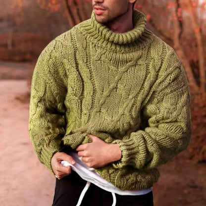 Cedric | Chunky Cable Knit Roll Neck Jumper