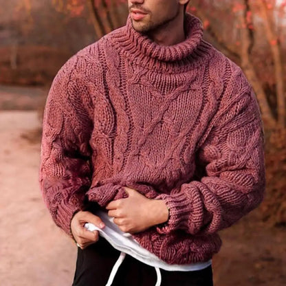Cedric | Chunky Cable Knit Roll Neck Jumper