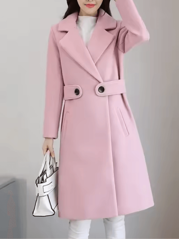Avery | Belted Wool Blend Longline Trench Coat
