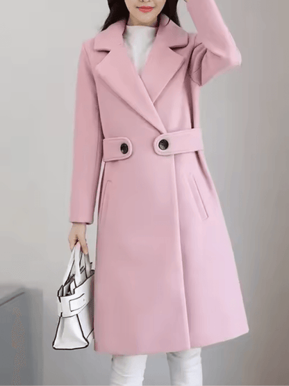 Avery | Belted Wool Blend Longline Trench Coat
