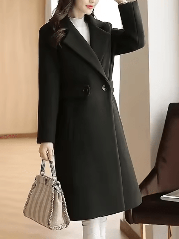 Avery | Belted Wool Blend Longline Trench Coat