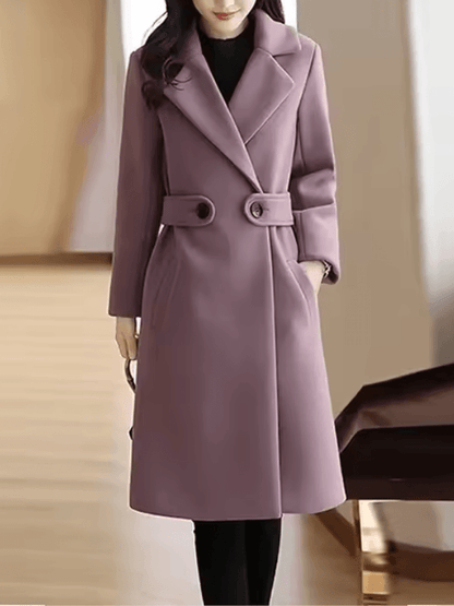 Avery | Belted Wool Blend Longline Trench Coat