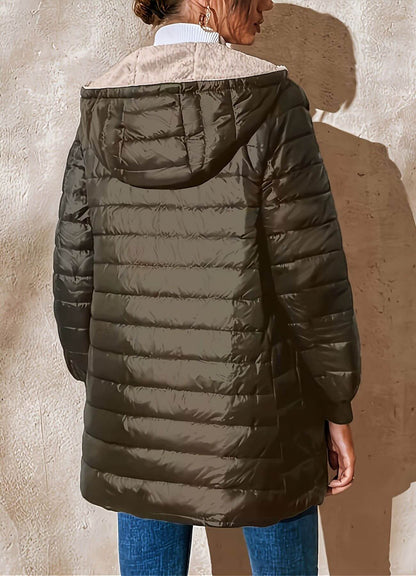 Ivy | Lightweight Hooded Puffer Jacket with Ribbed Cuffs