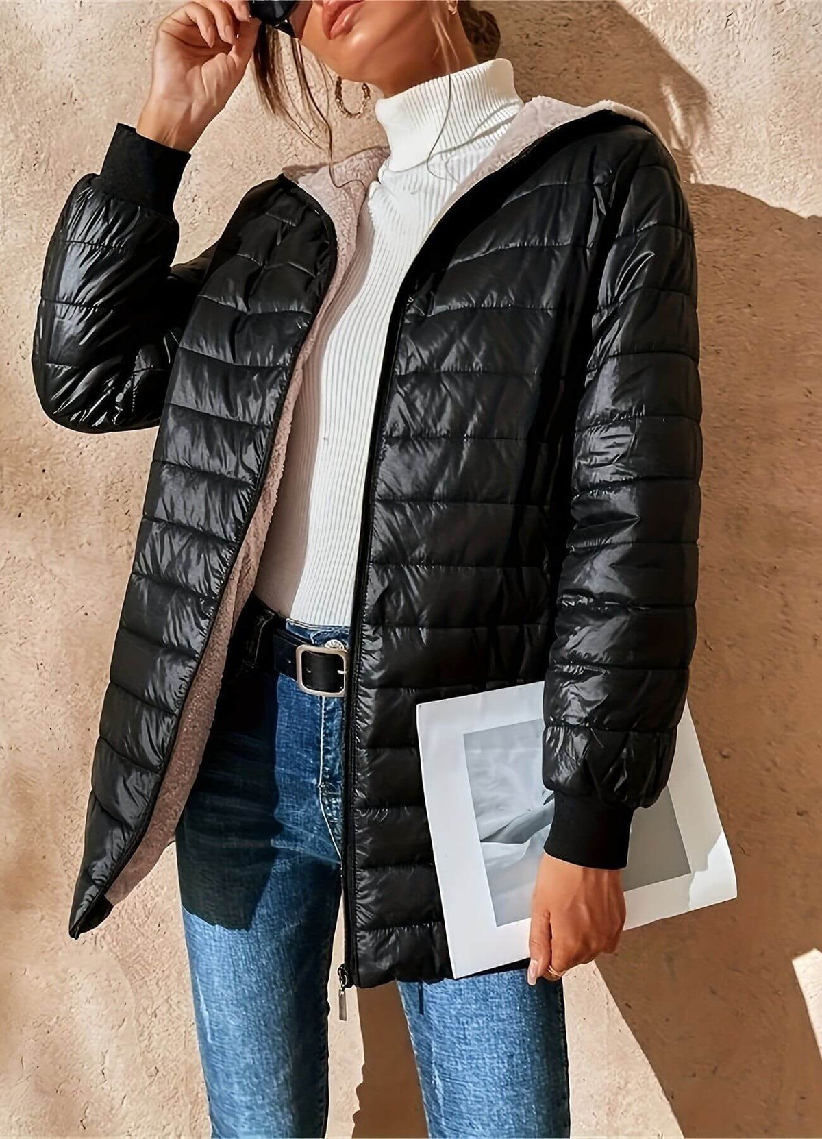Ivy | Lightweight Hooded Puffer Jacket with Ribbed Cuffs