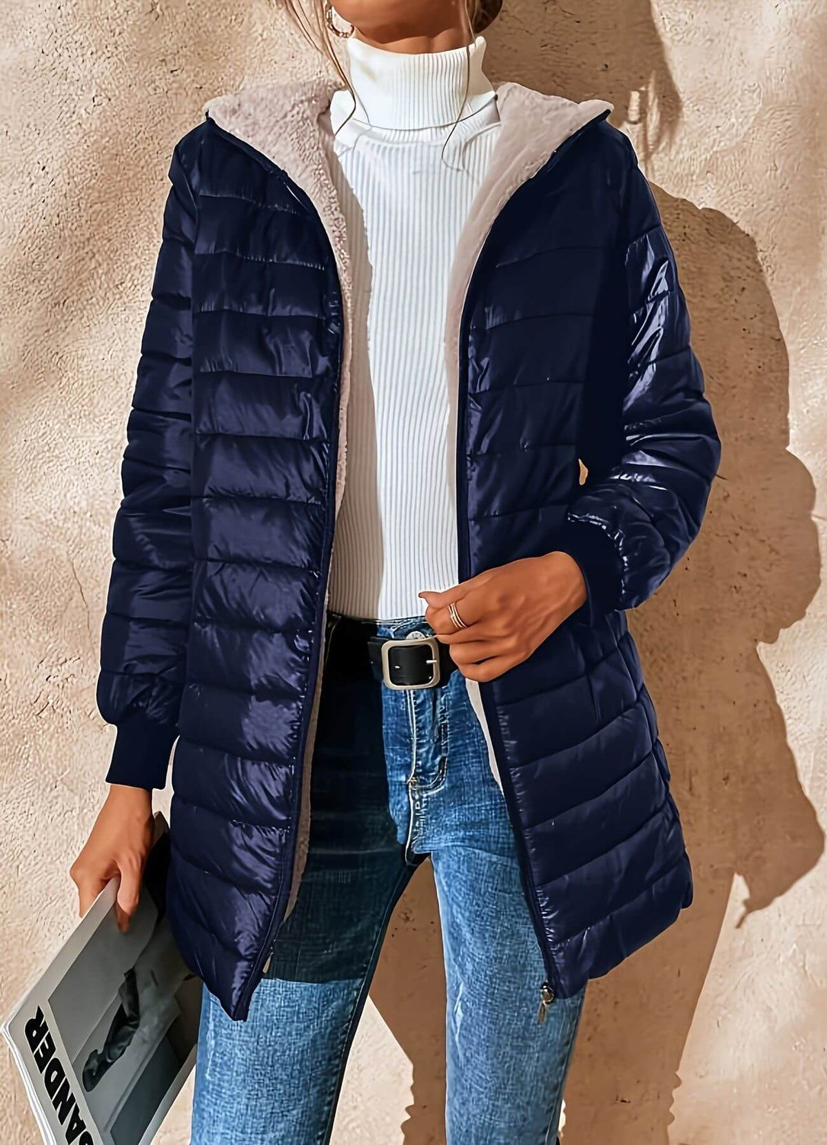 Ivy | Lightweight Hooded Puffer Jacket with Ribbed Cuffs