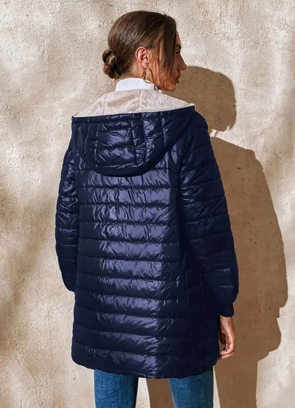 Ivy | Lightweight Hooded Puffer Jacket with Ribbed Cuffs