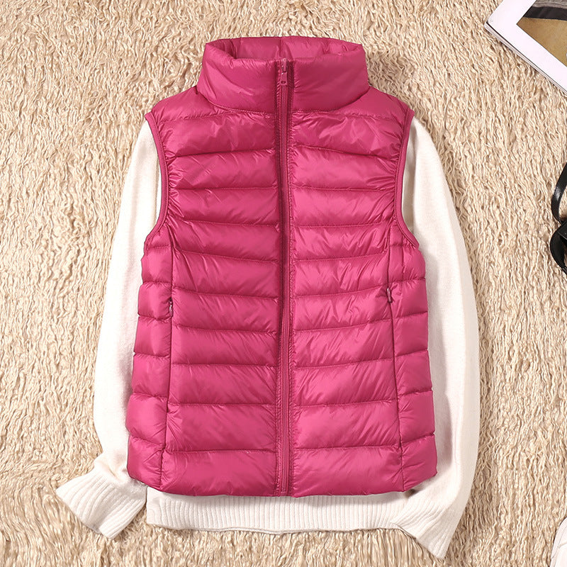Kelly | Lightweight Padded Gilet with Stand Collar and Zip Front