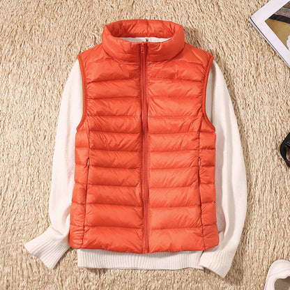Kelly | Lightweight Padded Gilet with Stand Collar and Zip Front