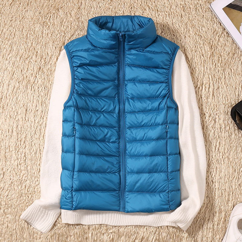 Kelly | Lightweight Padded Gilet with Stand Collar and Zip Front