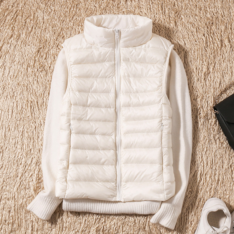 Kelly | Lightweight Padded Gilet with Stand Collar and Zip Front