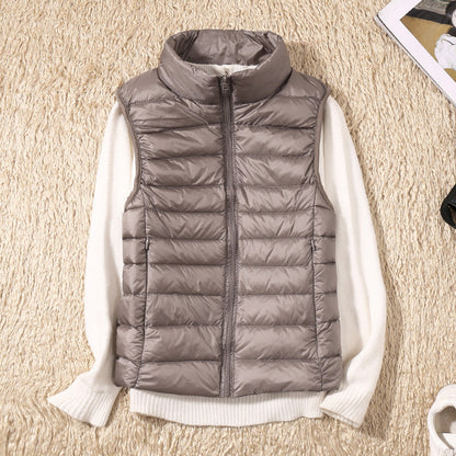Kelly | Lightweight Padded Gilet with Stand Collar and Zip Front