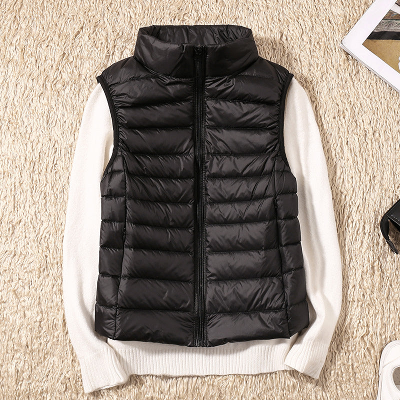 Kelly | Lightweight Padded Gilet with Stand Collar and Zip Front