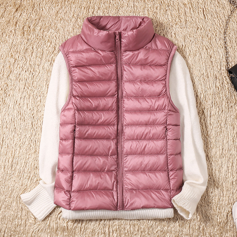 Kelly | Lightweight Padded Gilet with Stand Collar and Zip Front
