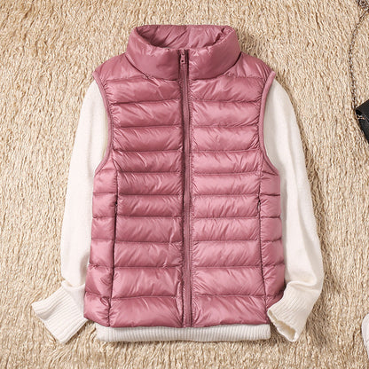 Kelly | Lightweight Padded Gilet with Stand Collar and Zip Front