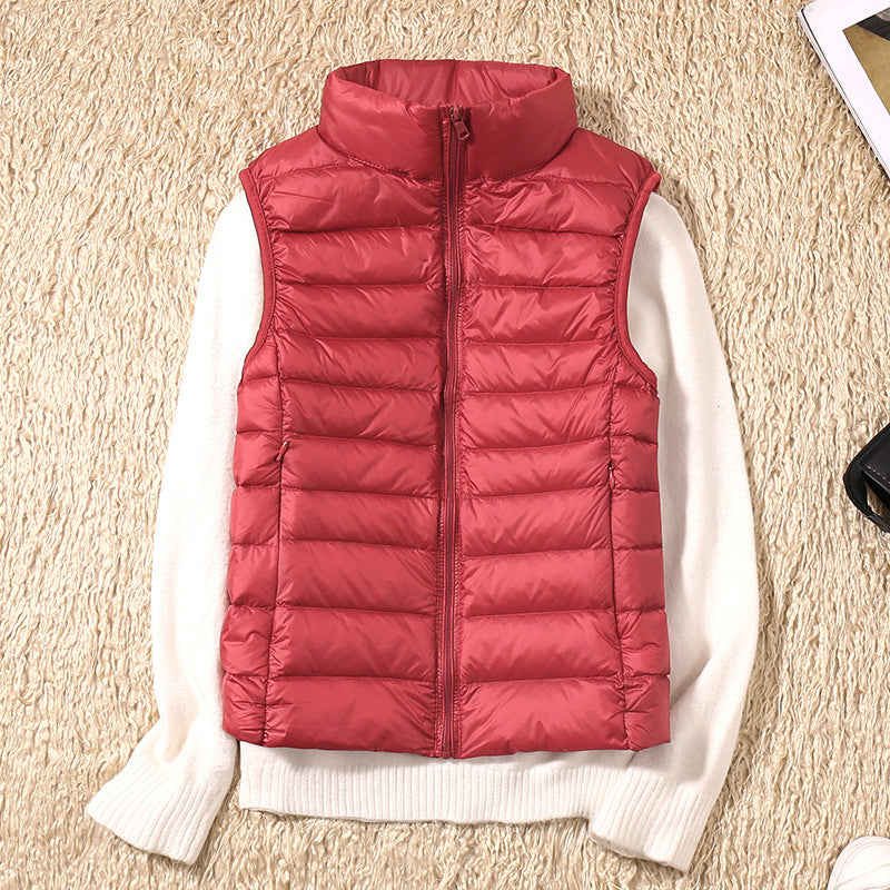 Kelly | Lightweight Padded Gilet with Stand Collar and Zip Front