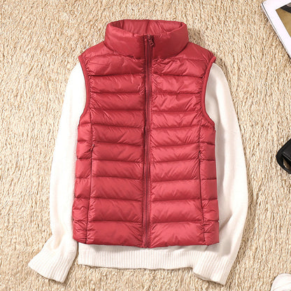 Kelly | Lightweight Padded Gilet with Stand Collar and Zip Front
