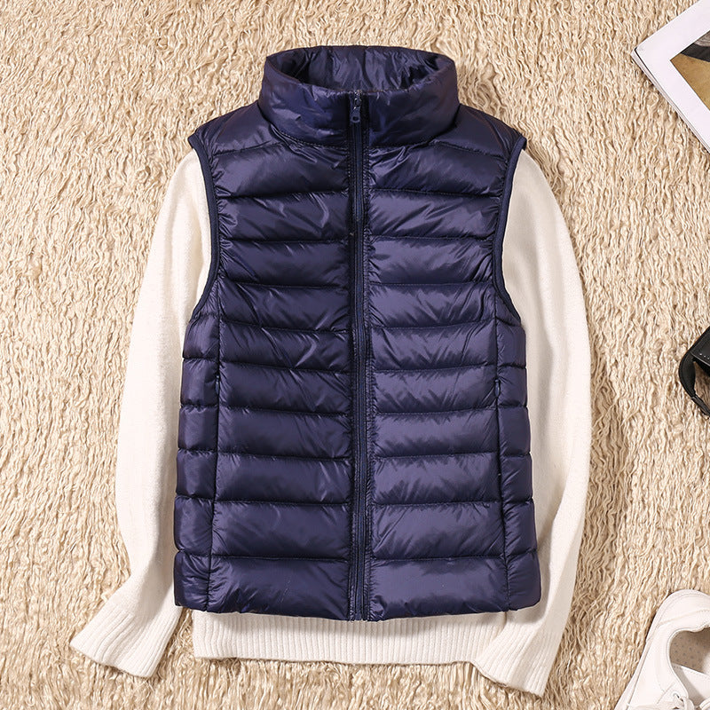 Kelly | Lightweight Padded Gilet with Stand Collar and Zip Front