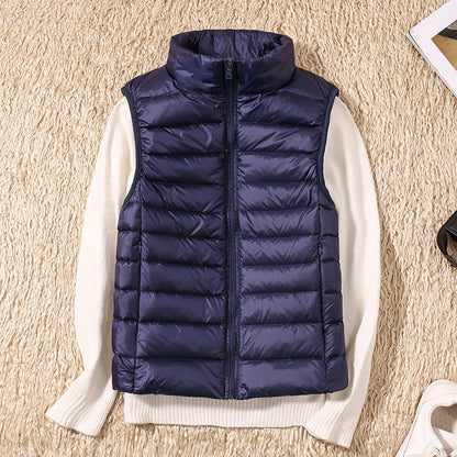 Kelly | Lightweight Padded Gilet with Stand Collar and Zip Front