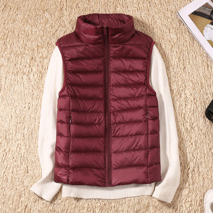 Kelly | Lightweight Padded Gilet with Stand Collar and Zip Front