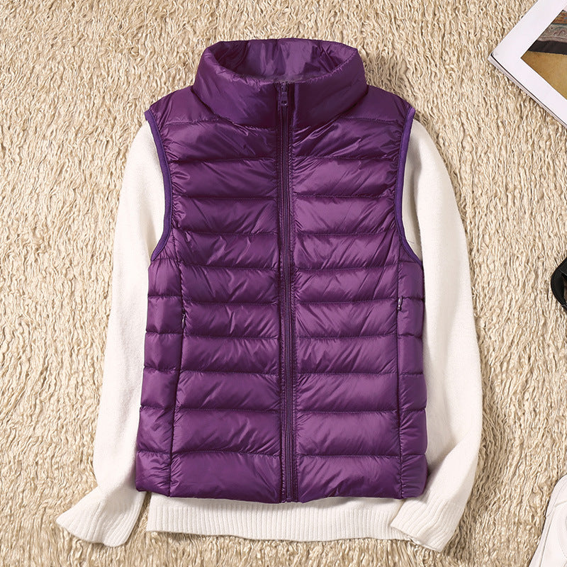 Kelly | Lightweight Padded Gilet with Stand Collar and Zip Front