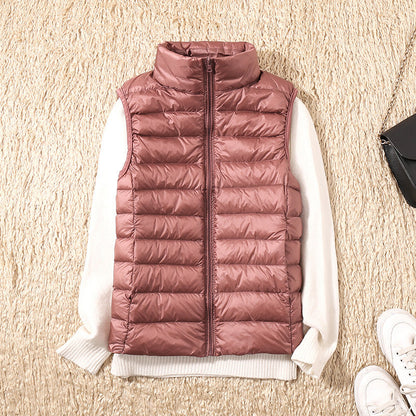Kelly | Lightweight Padded Gilet with Stand Collar and Zip Front