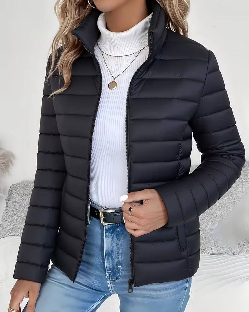 Beatrice | Lightweight Puffer Jacket with Stand Collar and Zip Closure