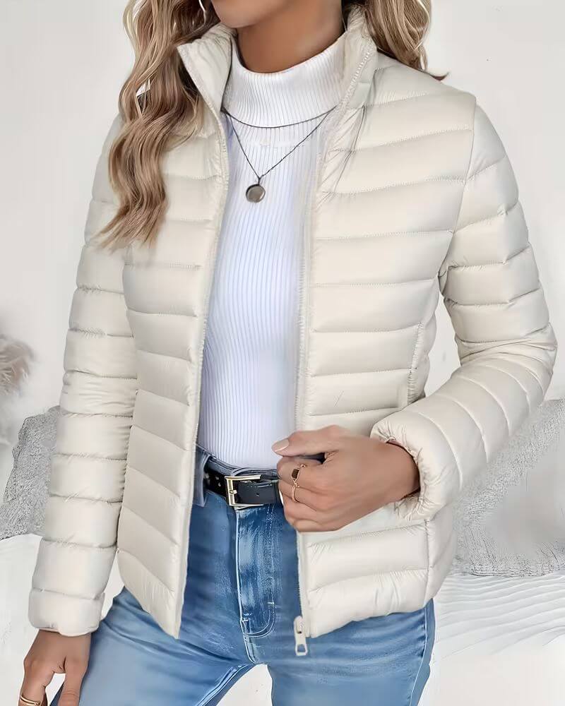 Beatrice | Lightweight Puffer Jacket with Stand Collar and Zip Closure