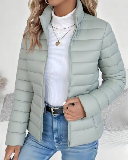 Beatrice | Lightweight Puffer Jacket with Stand Collar and Zip Closure