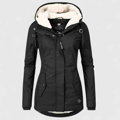 Briony | Fleece Hooded Waterproof Longline Rain Coat