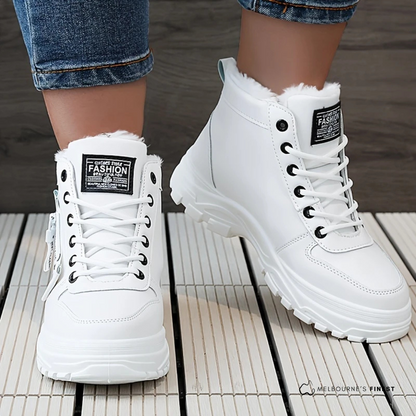 Lily | Faux Fur Lined Platform Lace Up Winter Ankle Boots