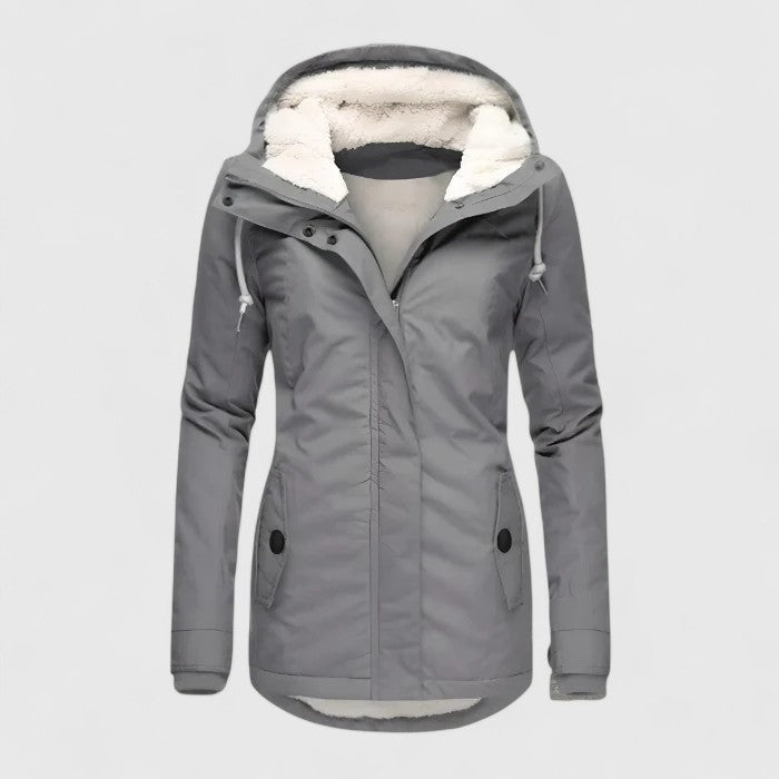 Briony | Fleece Hooded Waterproof Longline Rain Coat