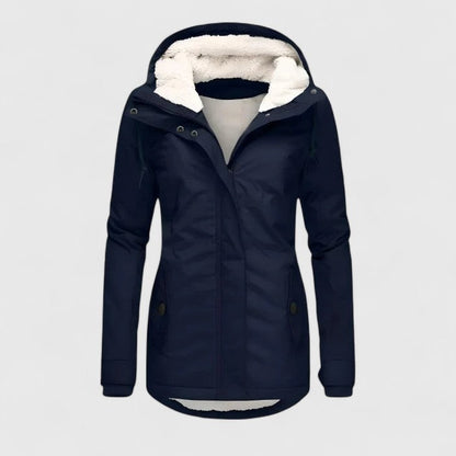 Briony | Fleece Hooded Waterproof Longline Rain Coat