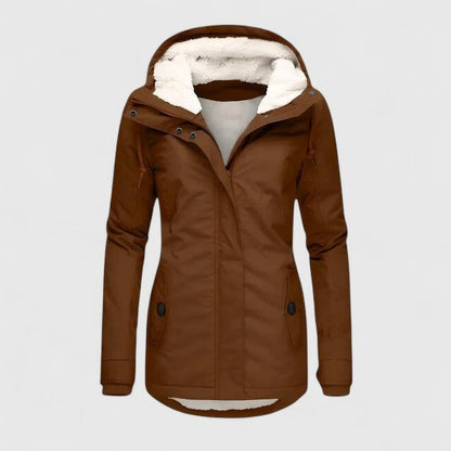Briony | Fleece Hooded Waterproof Longline Rain Coat