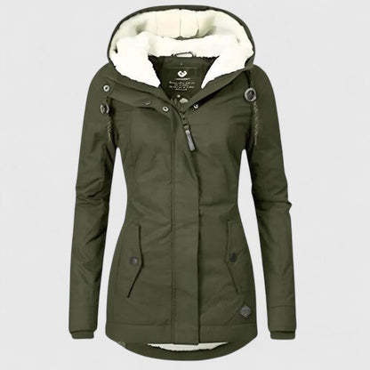 Briony | Fleece Hooded Waterproof Longline Rain Coat