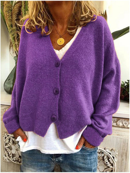 Annelise | Cropped V-Neck Knit Cardigan