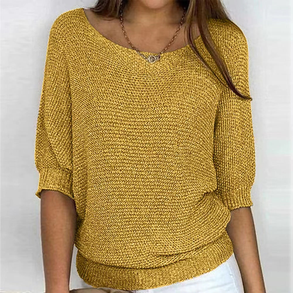 Sarah | Cosy Loose Knit Batwing Scoop Neck Autumn Jumper