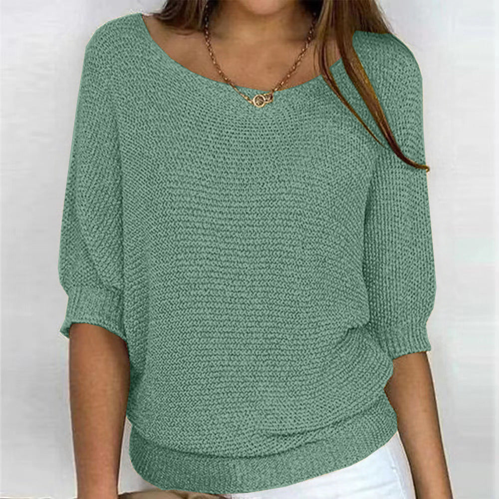 Sarah | Cosy Loose Knit Batwing Scoop Neck Autumn Jumper