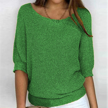 Sarah | Cosy Loose Knit Batwing Scoop Neck Autumn Jumper