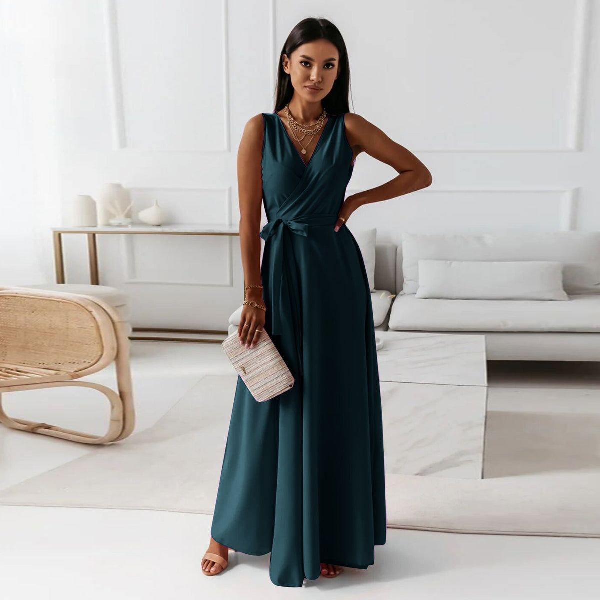 Poppy | Women's Elegant Wrap Maxi Wedding Guest Dress