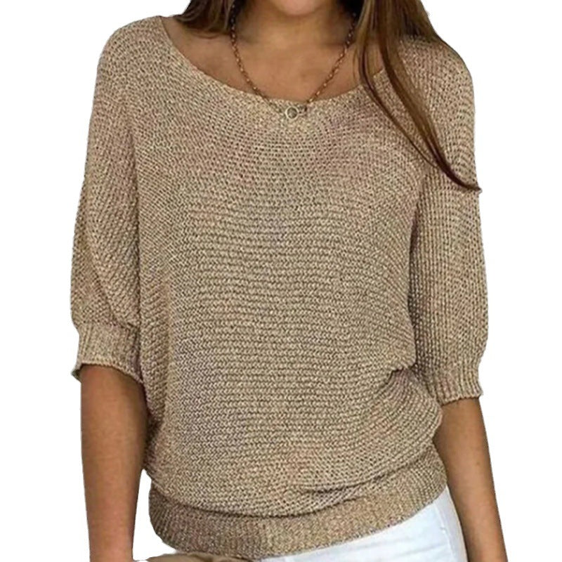 Sarah | Cosy Loose Knit Batwing Scoop Neck Autumn Jumper