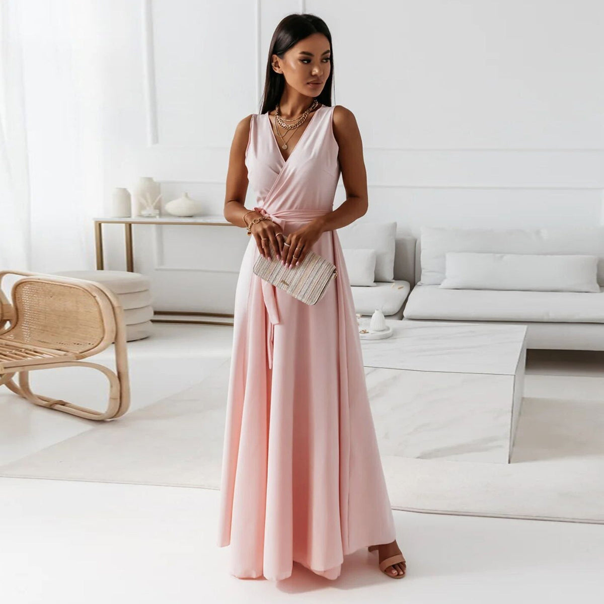 Poppy | Women's Elegant Wrap Maxi Wedding Guest Dress