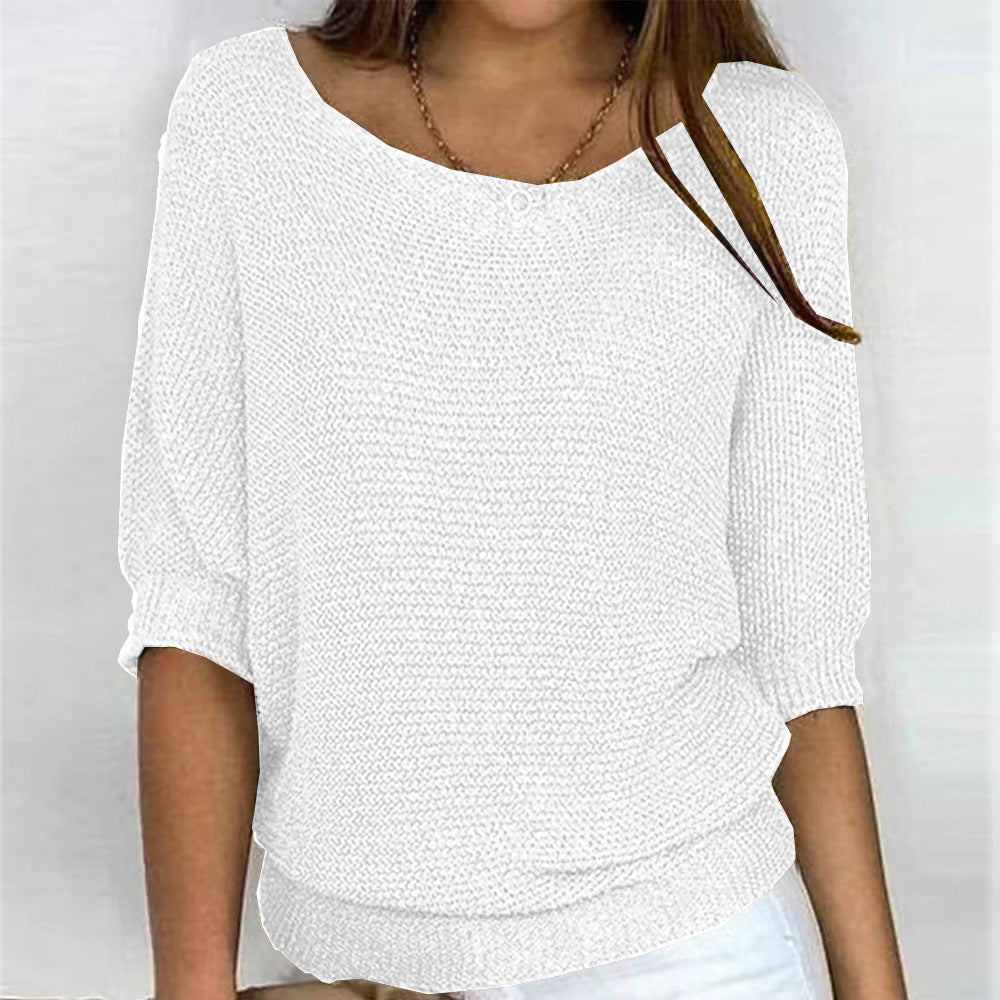 Sarah | Cosy Loose Knit Batwing Scoop Neck Autumn Jumper