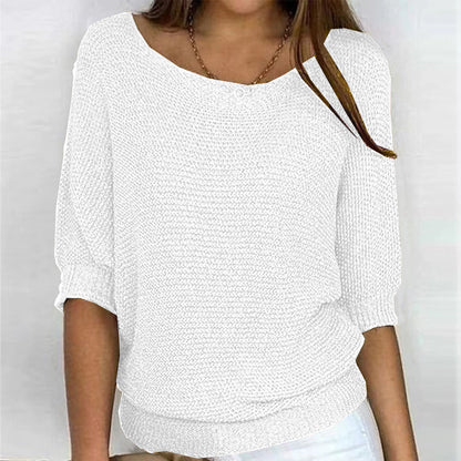 Sarah | Cosy Loose Knit Batwing Scoop Neck Autumn Jumper